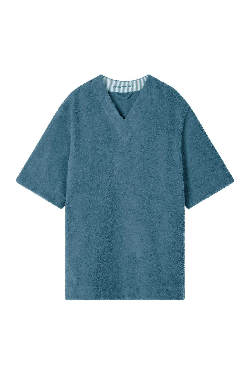 Winnie 3/4 Sleeve Mini Kaftan - Teal - Organic Cotton Towelling