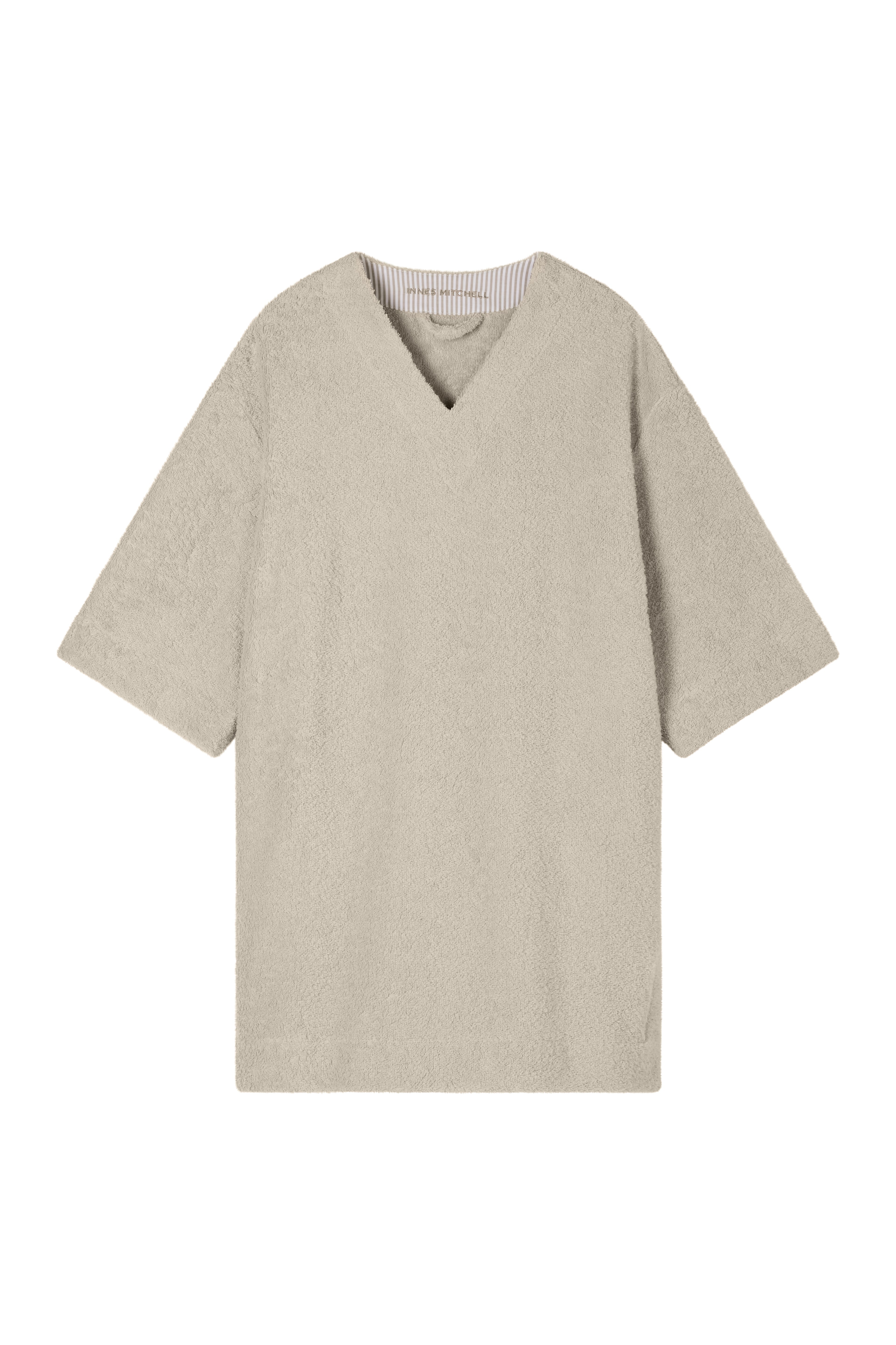 Winnie 3/4 Sleeve Mini Kaftan - Sand - Organic Cotton Towelling