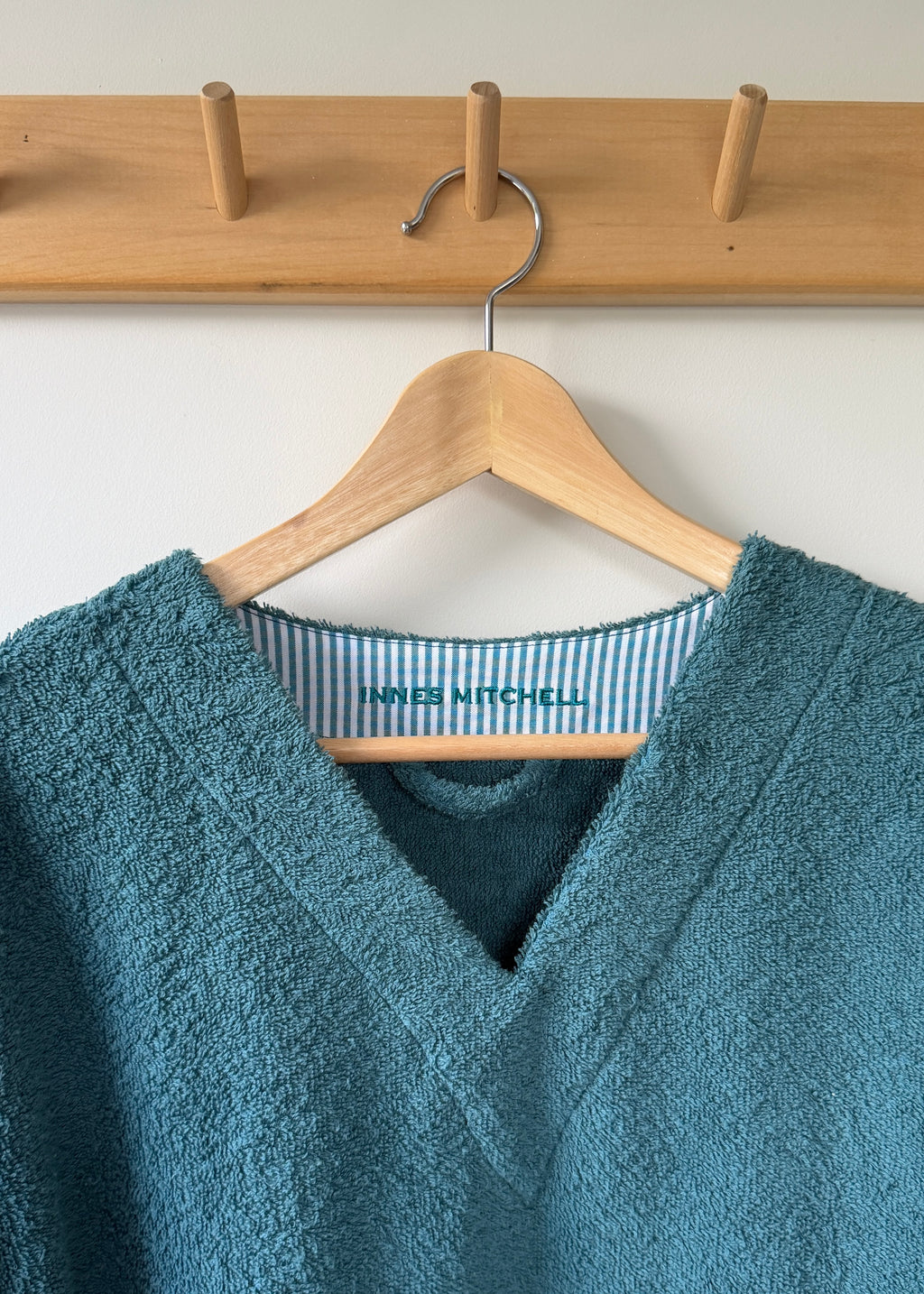 Winnie 3/4 Sleeve Mini Kaftan - Teal - Organic Cotton Towelling